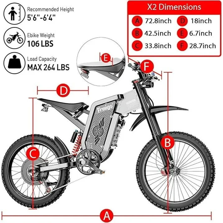 6000W Brushless Gearless Motors 30AH Lithium Battery Speed 90Kmh Electric Dirt Bike - Ohberri