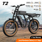 1500W Peak Electric Mountain Bike 48V 15.6Ah 28MPH 100 Mile Range 20X4" Fat Tire - Ohberri