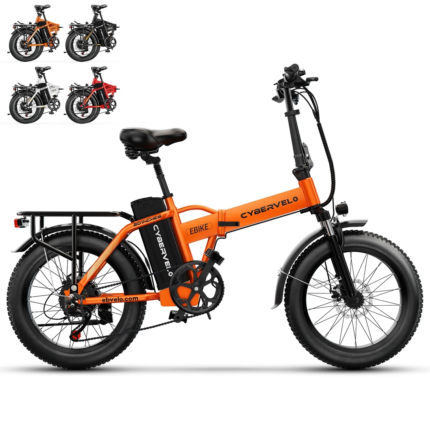 1000W Folding Electric Bike, 48V 20AH 30+MPH, 80 Miles Max Range, 20" Tire - Ohberri