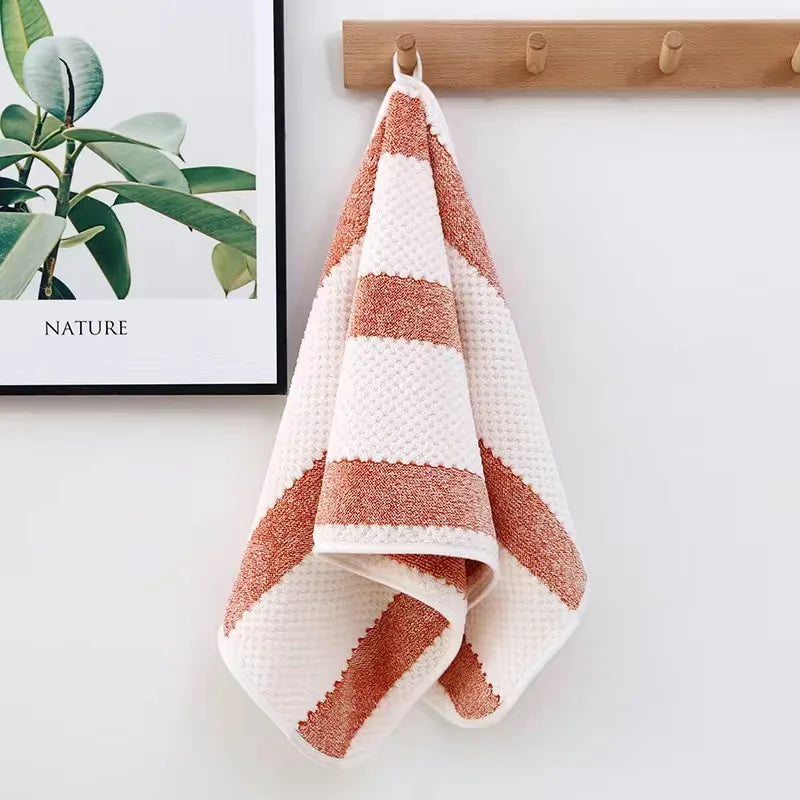 Bath Towel Washcloth Cotton Towel Solid Color Soft Absorbent Towels Multipurpose Use For Hotel Bathroom - Ohberri