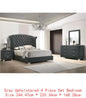 4-Piece Queen Bed Set in Grey Finish with Nightstands and Dresser - Ohberri