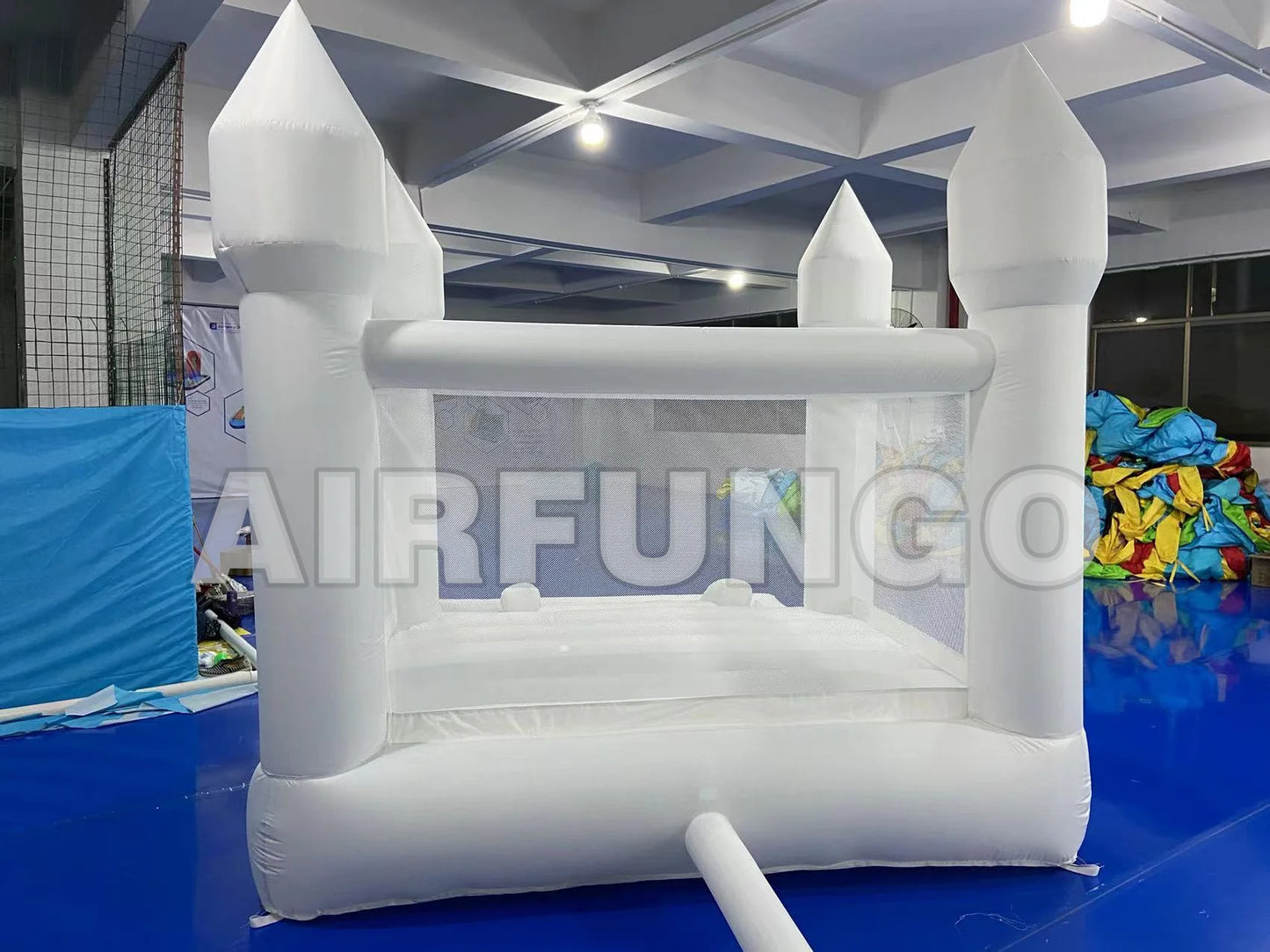 9x9x7ft Soft Play White Bounce House With Slide Ball Pit - Ohberri