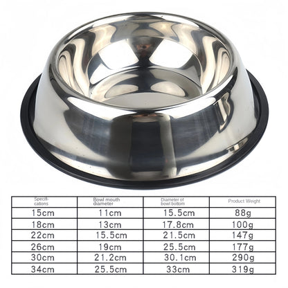 Pet Dog Cat Stainless Steel Bowl Pet Feeding Bowl Cat and Dog Drinking Bowl Metal Feeder Bowl Durable Easy To Clean 6 Sizes Ohberri