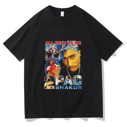 2pac Cotton T-Shirt Printed Short Sleeve Ohberri