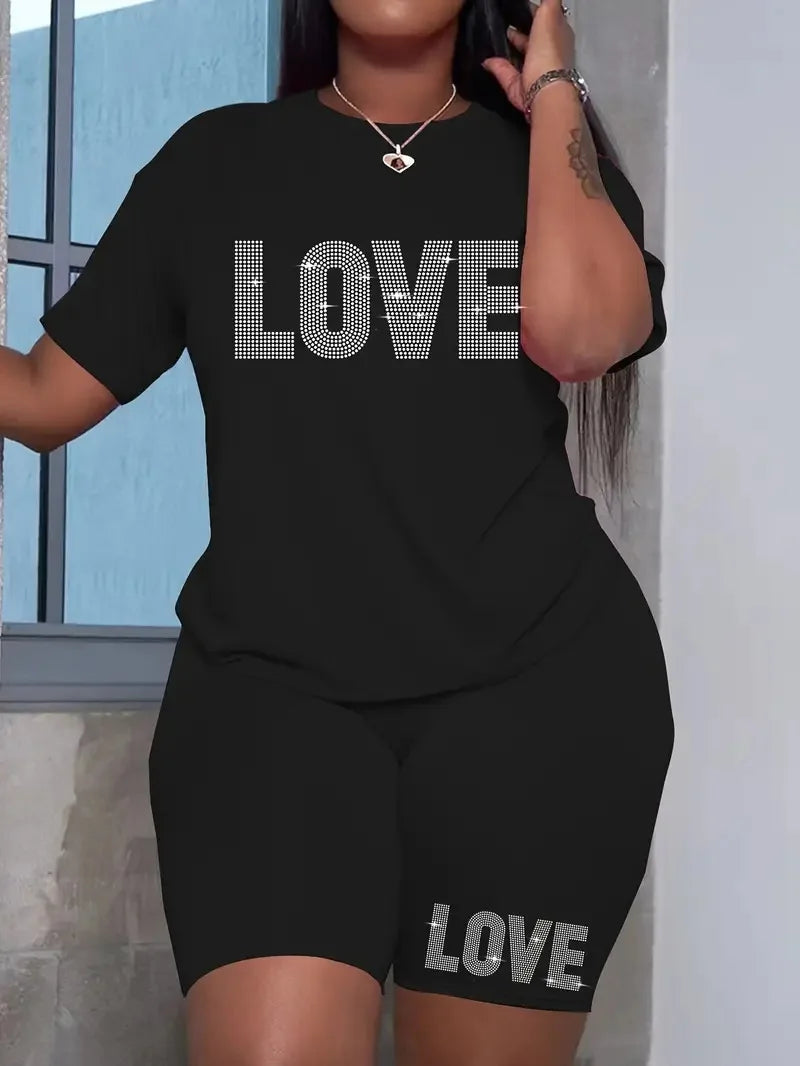 Plus Size Women's Casual Two-Piece Set Ohberri