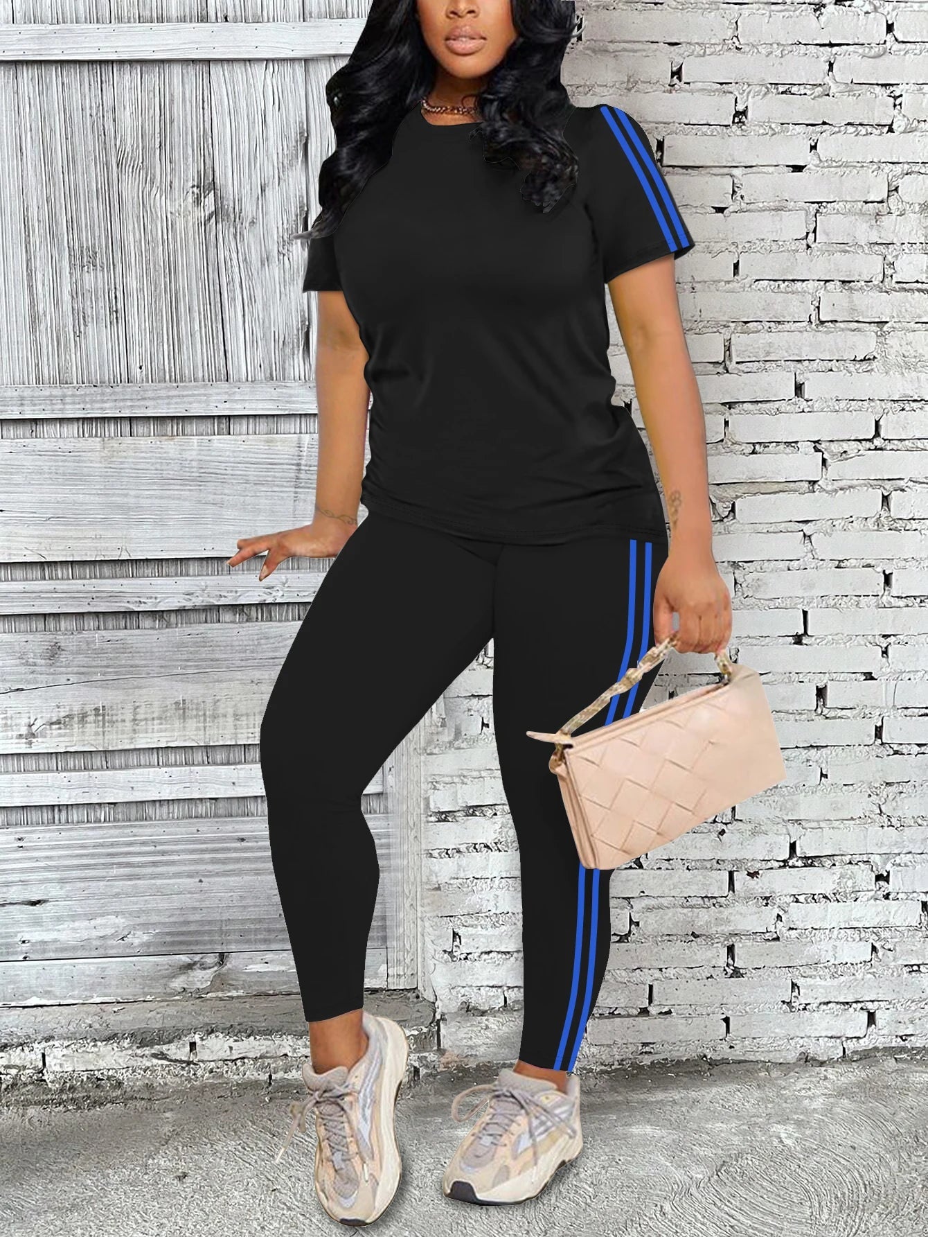 Two-Piece Set Sportswear Short Sleeve Trousers Ohberri