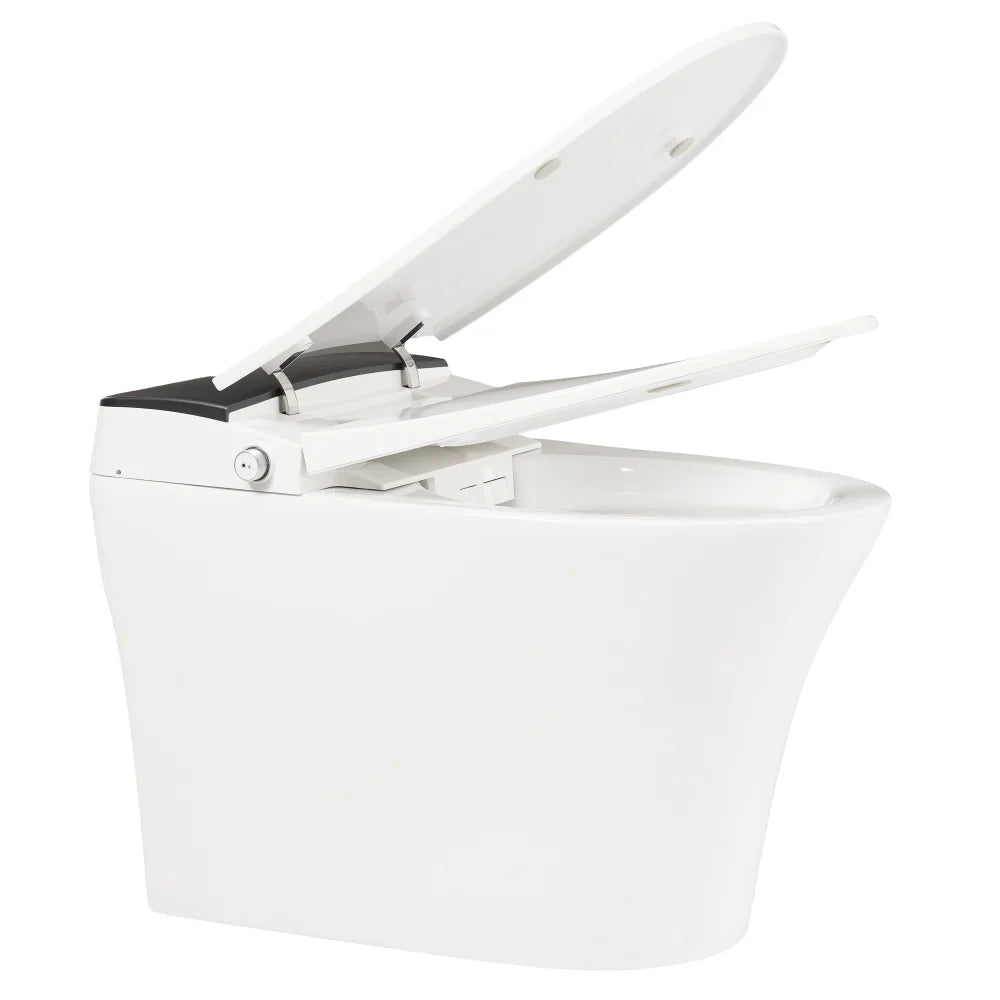 Smart Toilet with Foot Sensor Auto Flush Soft Close Heated Seat Night Light Ohberri