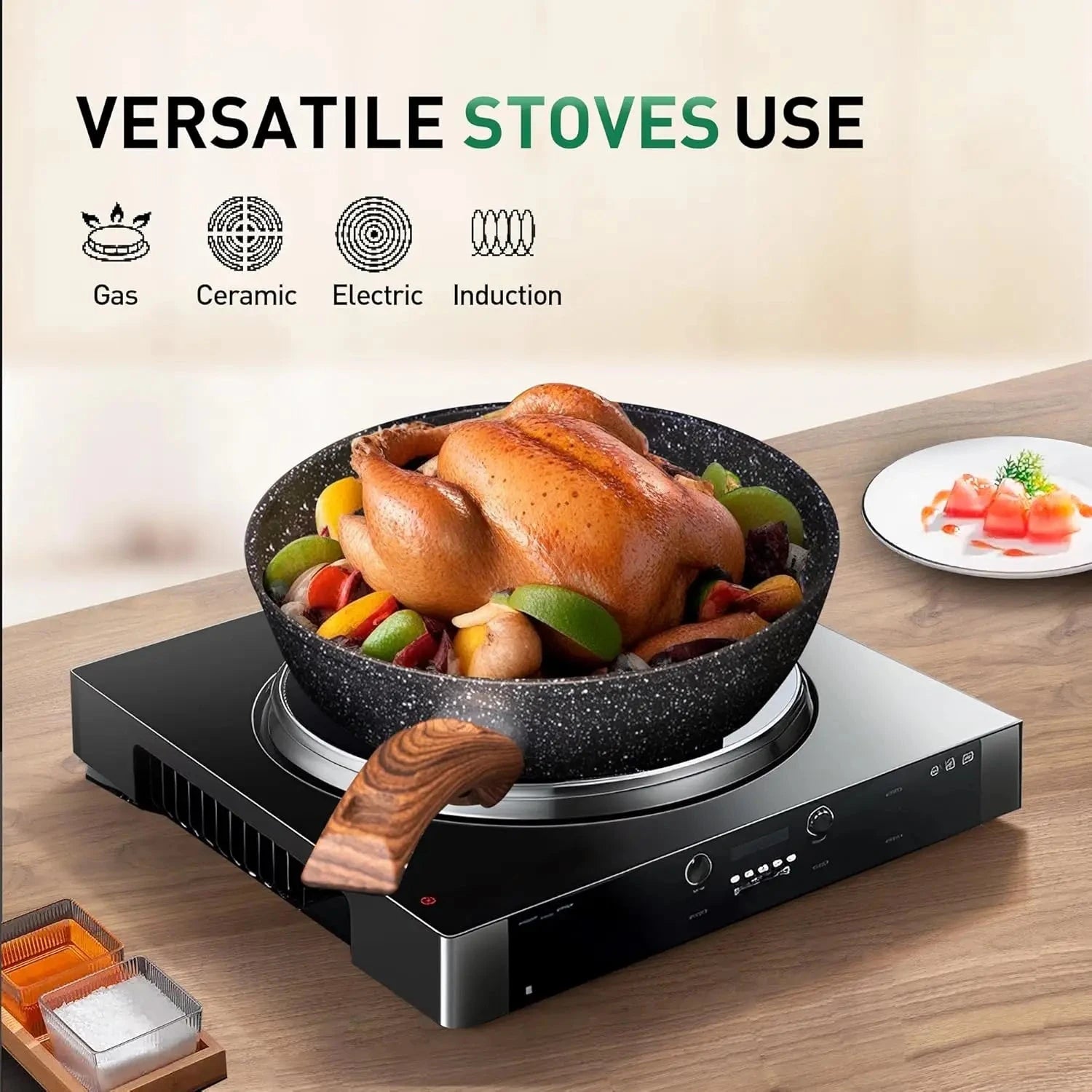 Pots and Pans Set Non Stick, 12 Piece Nonstick Kitchen Cookware Sets, Nonstick Granite Ohberri