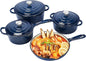 Nonstick Enameled Cast Iron Cookware Set 7-Pcs Ohberri