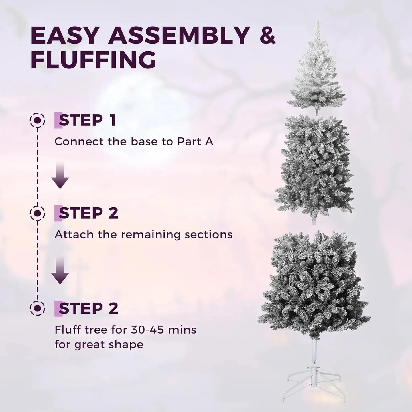 6Ft 7.5FT Prelit Christmas Tree with Lights Slim Artificial Ohberri