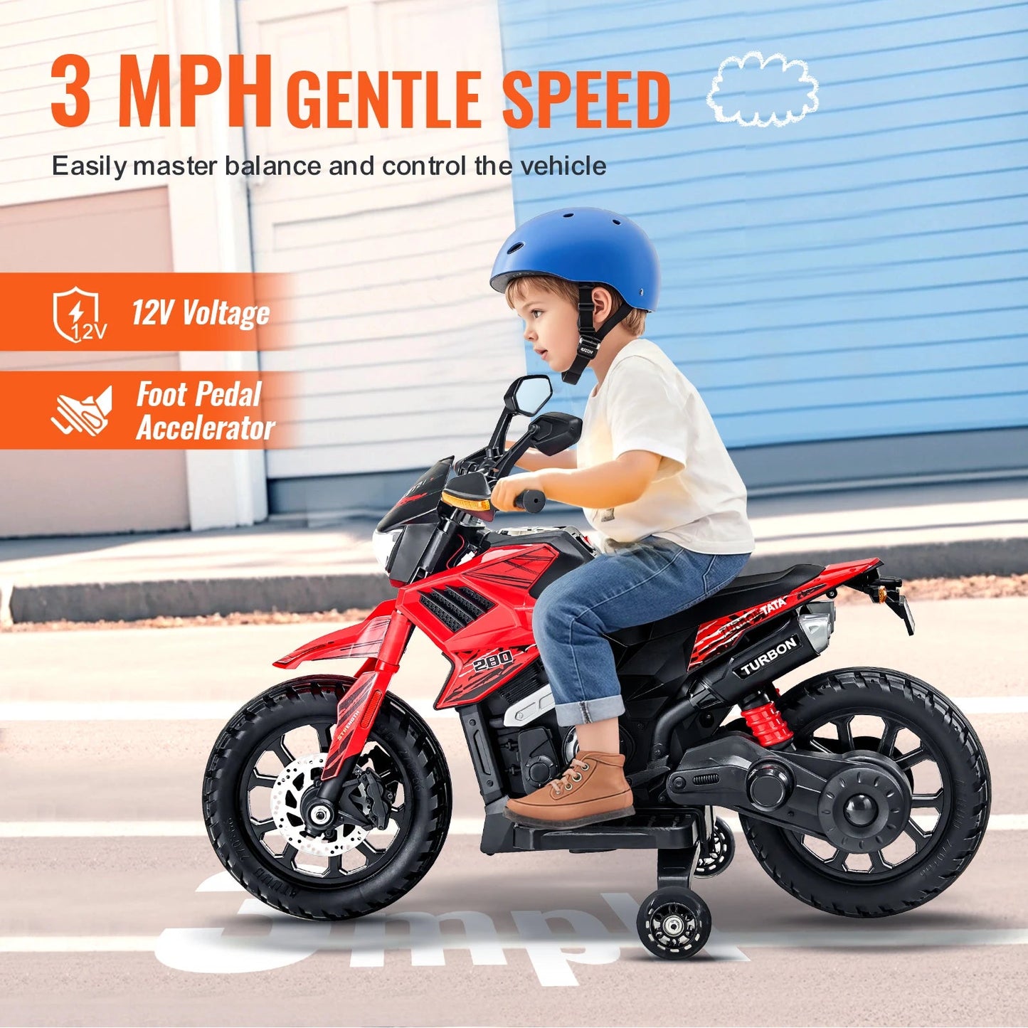 6/12V Children's Electric Car Kids Ride On Motorcycle with Detachable Wheel Headlight Ohberri