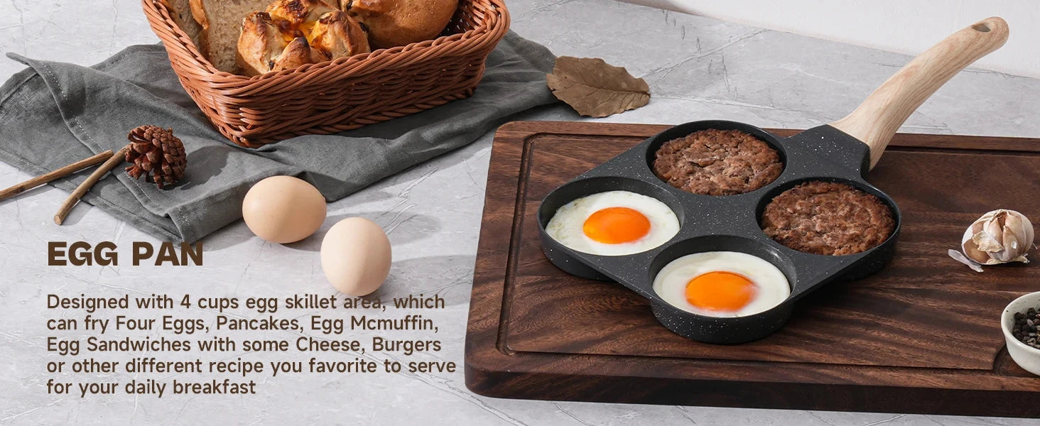 Pots and Pans Set, Nonstick Cookware Sets Black Granite Induction Ohberri