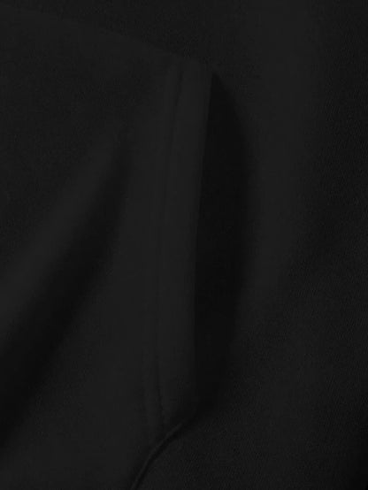 Bold Skull Letter Print Long Sleeve Pullover with I'm Who I Am Design Hoodie Ohberri