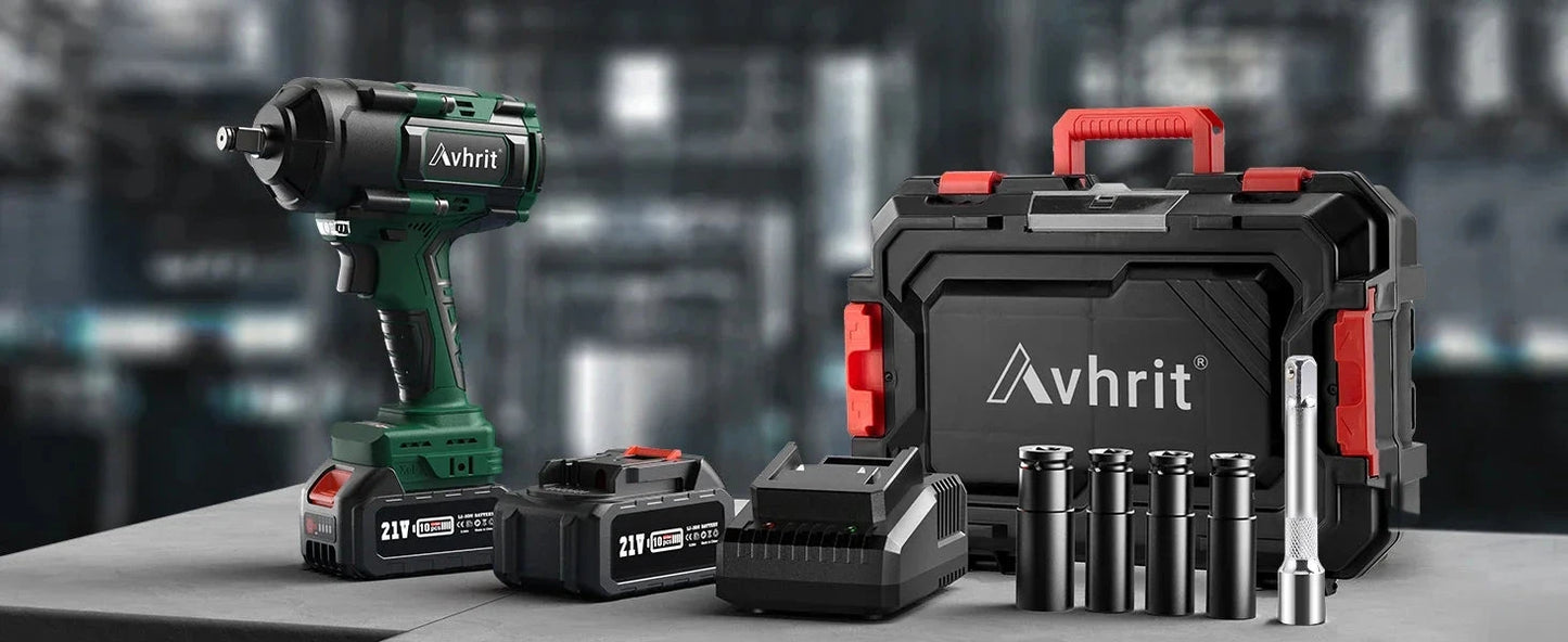 1/2" Cordless Brushless Impact Wrench 1000Nm(738Ft-lbs) w/ 2x5.0Ah Ohberri