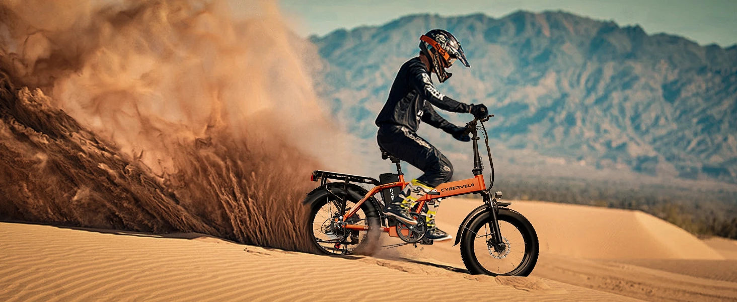 1000W Folding Electric Bike, 48V 20AH 30+MPH, 80 Miles Max Range, 20" Tire - Ohberri