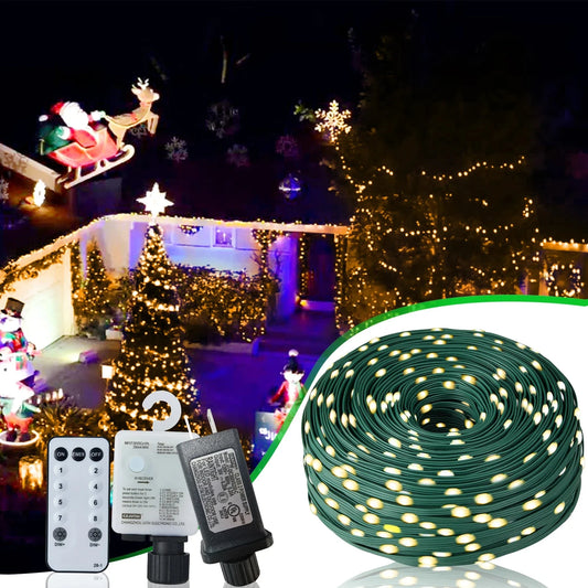Rope Lights,1000LED/328Ft with 8 Modes/Remote/IP67 Waterproof/Timer/Memory Function Ohberri