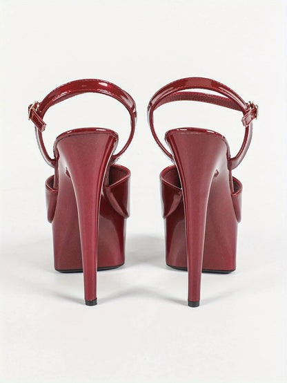 Leather Slim High-heel- Khaki Color Ohberri