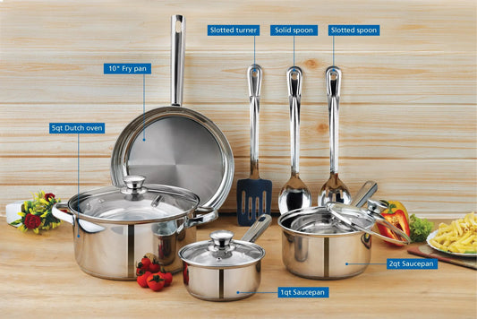 10-Piece Nonstick Stainless Steel Cookware Set Ohberri