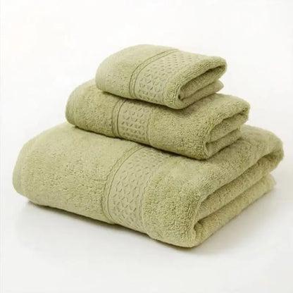 3pcs Luxurious Cotton Towel Set Ultra Soft Highly Absorbent Includes 1 Bath Towels 1 Hand Towels 1 Washcloths - Ohberri