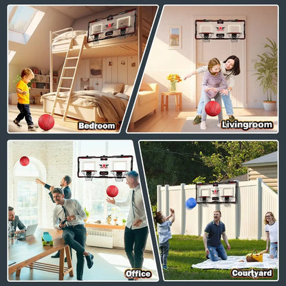 Basketball Hoop x2 Indoor Outdoor Electric Mini Basketball Scoreboard 4x Balls Ohberri