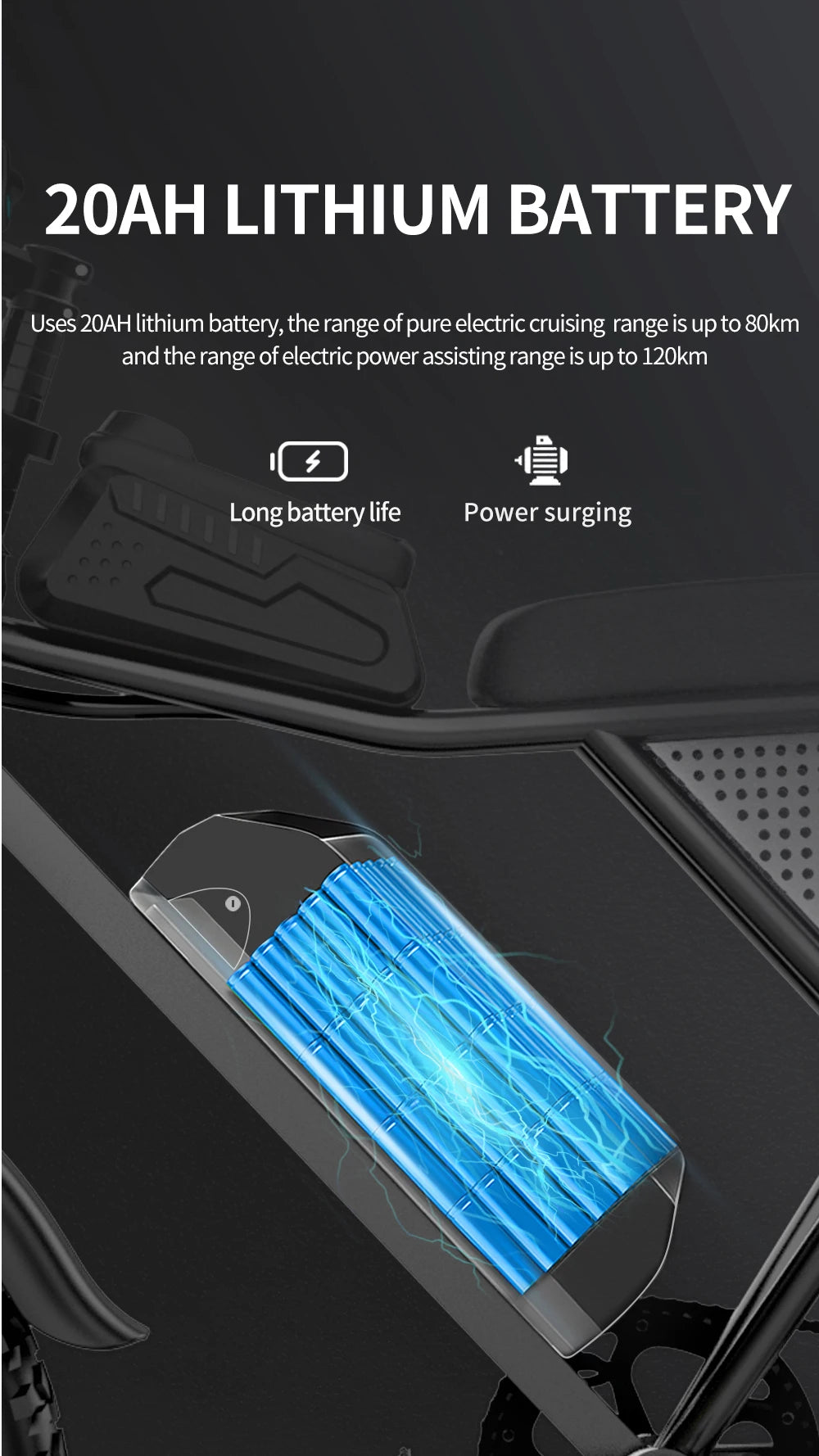 Electric Bicycle 2000W Dual Motor 52V40AH Dual Battery  55KM/H - Ohberri