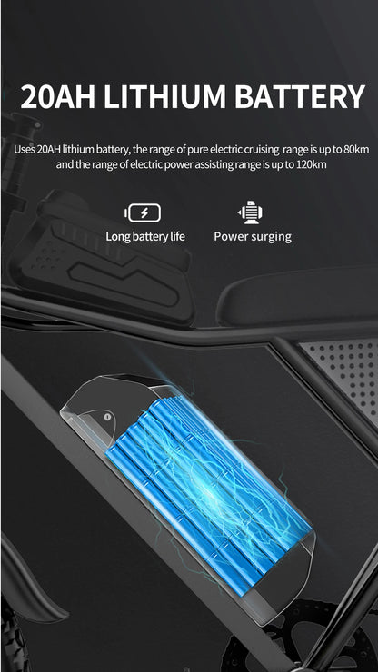 Electric Bicycle 2000W Dual Motor 52V40AH Dual Battery  55KM/H - Ohberri