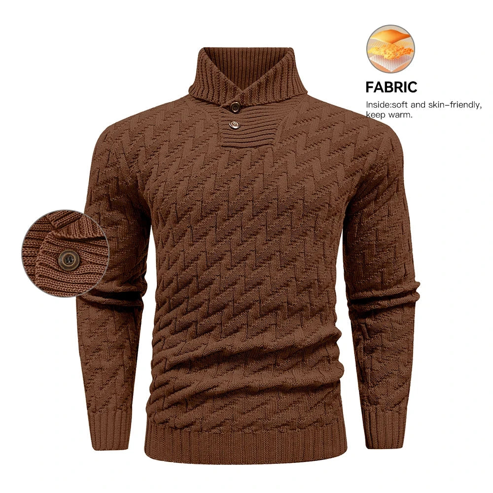 Men's Sweater Winter Shawl Collar Pullover Sweater Ohberri
