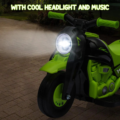 Motorcycle, 6V Battery Powered Electric Motorbike With LED Headlights Ohberri