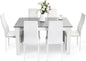 Dining Table and Chairs Set 6, 7 Pieces Kitchen Table Set with High Back Faux Leather Chair Ohberri