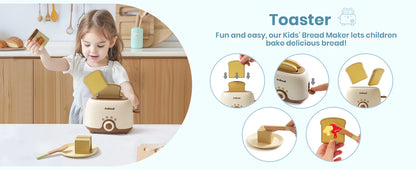 Wooden Toy Kitchen Set Play Kitchen Blender with Realistic Sounds - Ohberri