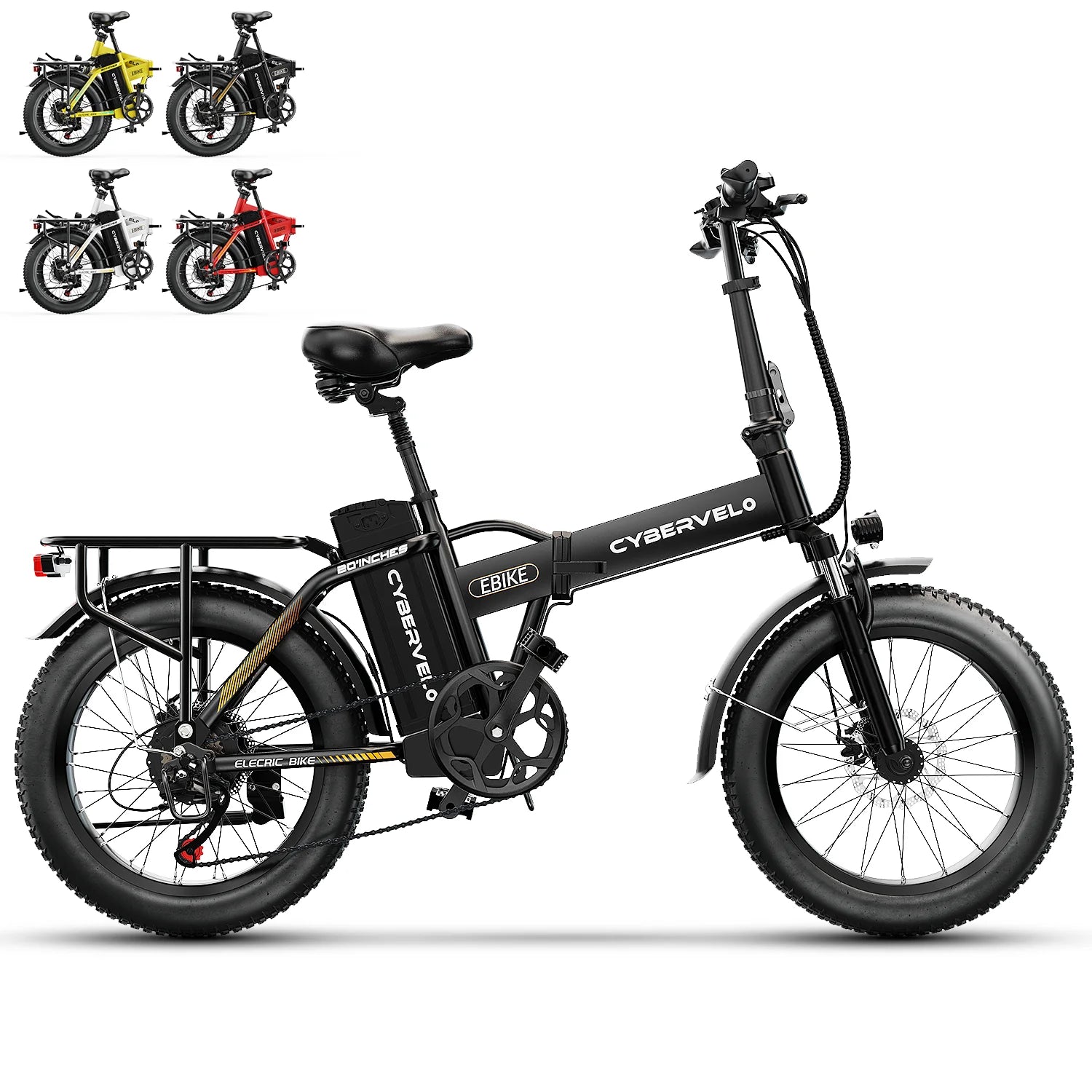 1000W Folding Electric Bike, 48V 20AH 30+MPH, 80 Miles Max Range, 20" Tire - Ohberri