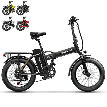 1000W Folding Electric Bike, 48V 20AH 30+MPH, 80 Miles Max Range, 20" Tire - Ohberri