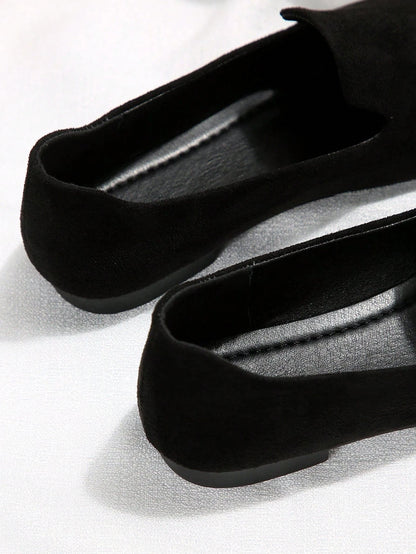 Women's Black Suede Loafers Ohberri