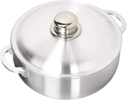 Aluminum Heavy Gauge Caldero With Aluminum Lid,Silver (Set of 6, 1.7/3.6/4.6/6.7/9.3/13 QT) Ohberri