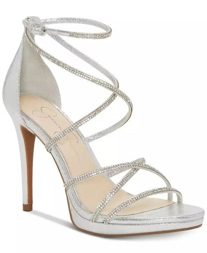 Jaeya Strappy Rhinestone High-Heel Dress Sandals Ohberri