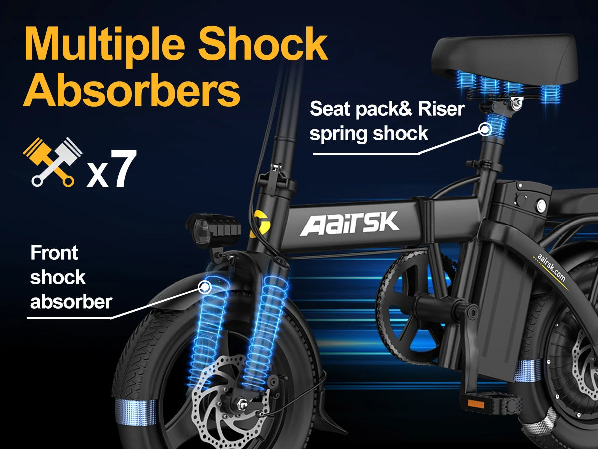 Electric Bike 750W Peak Motor 48V15AH LCD Display 14-inch Tire Electric Bicycle - Ohberri