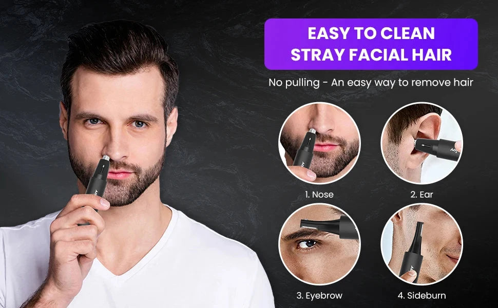 2-IN-1 Nose Hair Trimmer Men Women Ear Hair Trimmer Small Electric Trimmer Ohberri