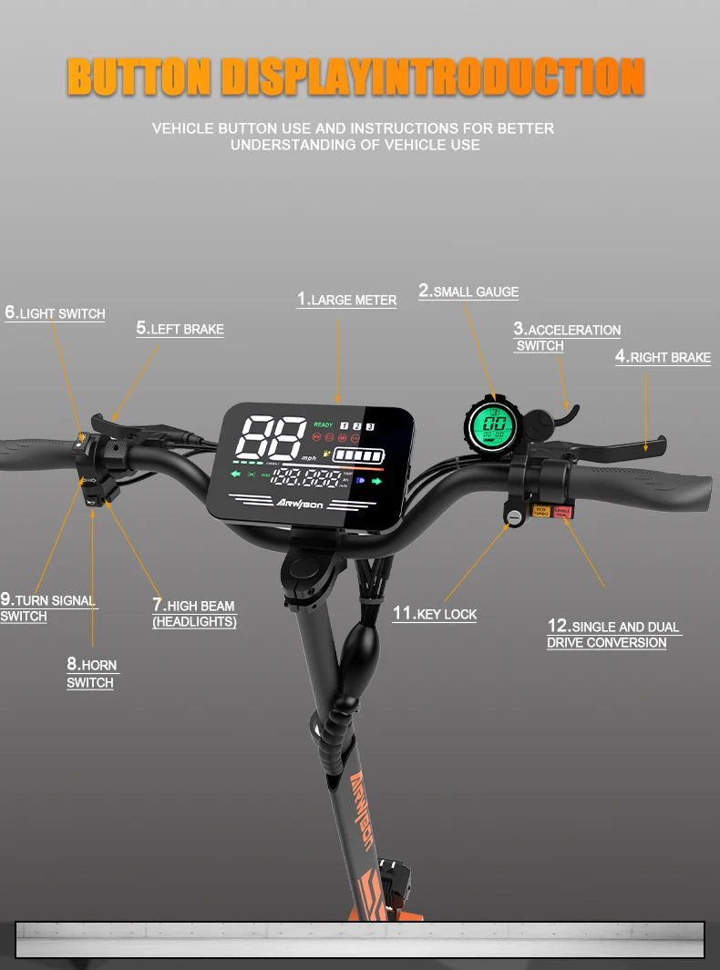 5600W Adult Electric Scooter Dual Motor Top Speed 46MPH,60V27AH, 11-inch Off-Road Tires Sport Ohberri