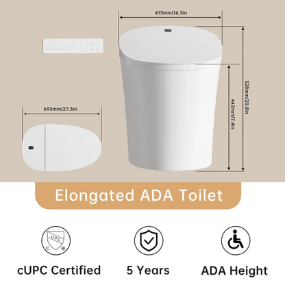 Smart Toilet with Bidet, Built-in Tank Ohberri