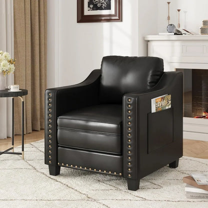 Faux Leather Accent Chair - Ohberri
