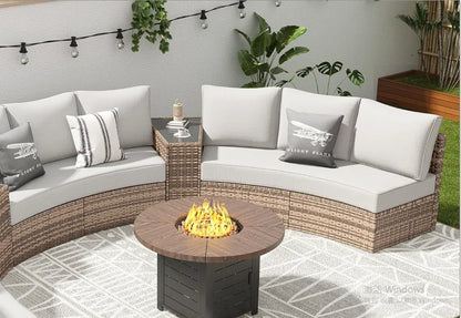 Furniture Sets, 3 Piece Half-Moon Sectional Round Sofa Set - Ohberri