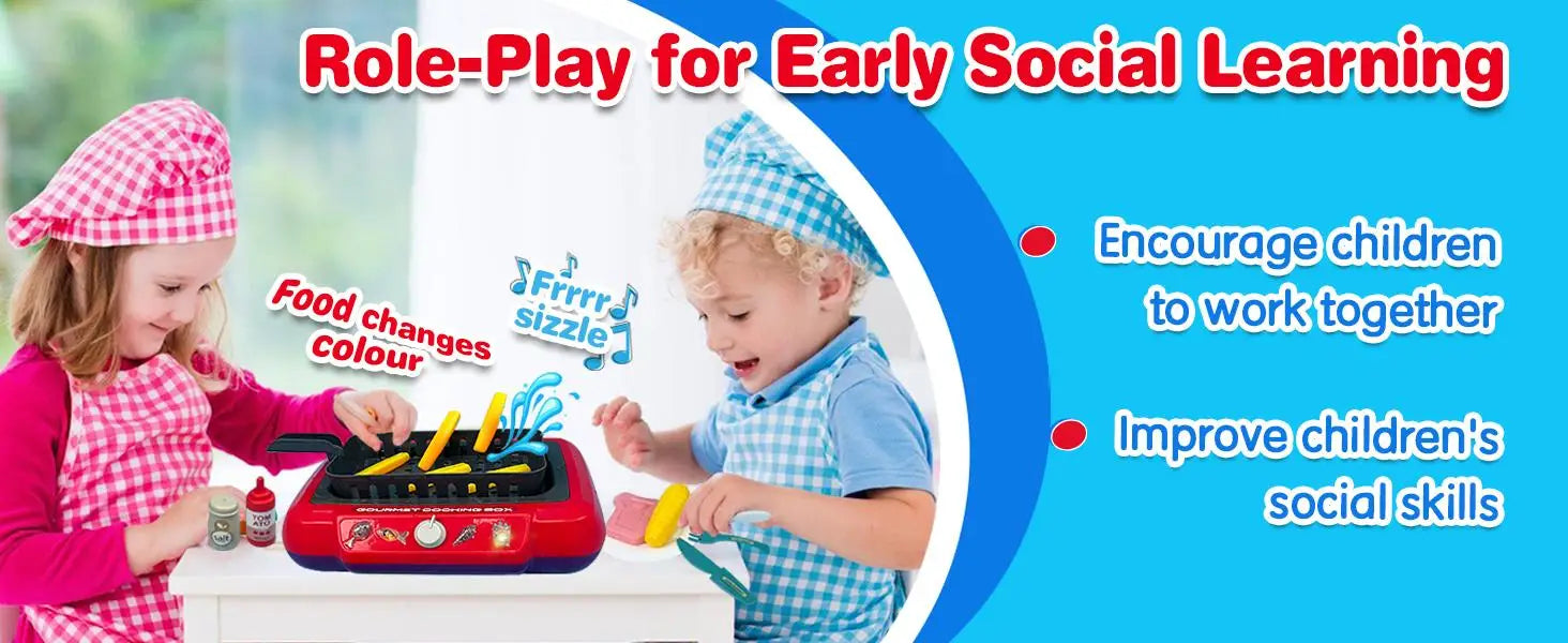 Color Changing Kids Food Fryer Pretend Play Set - Ohberri