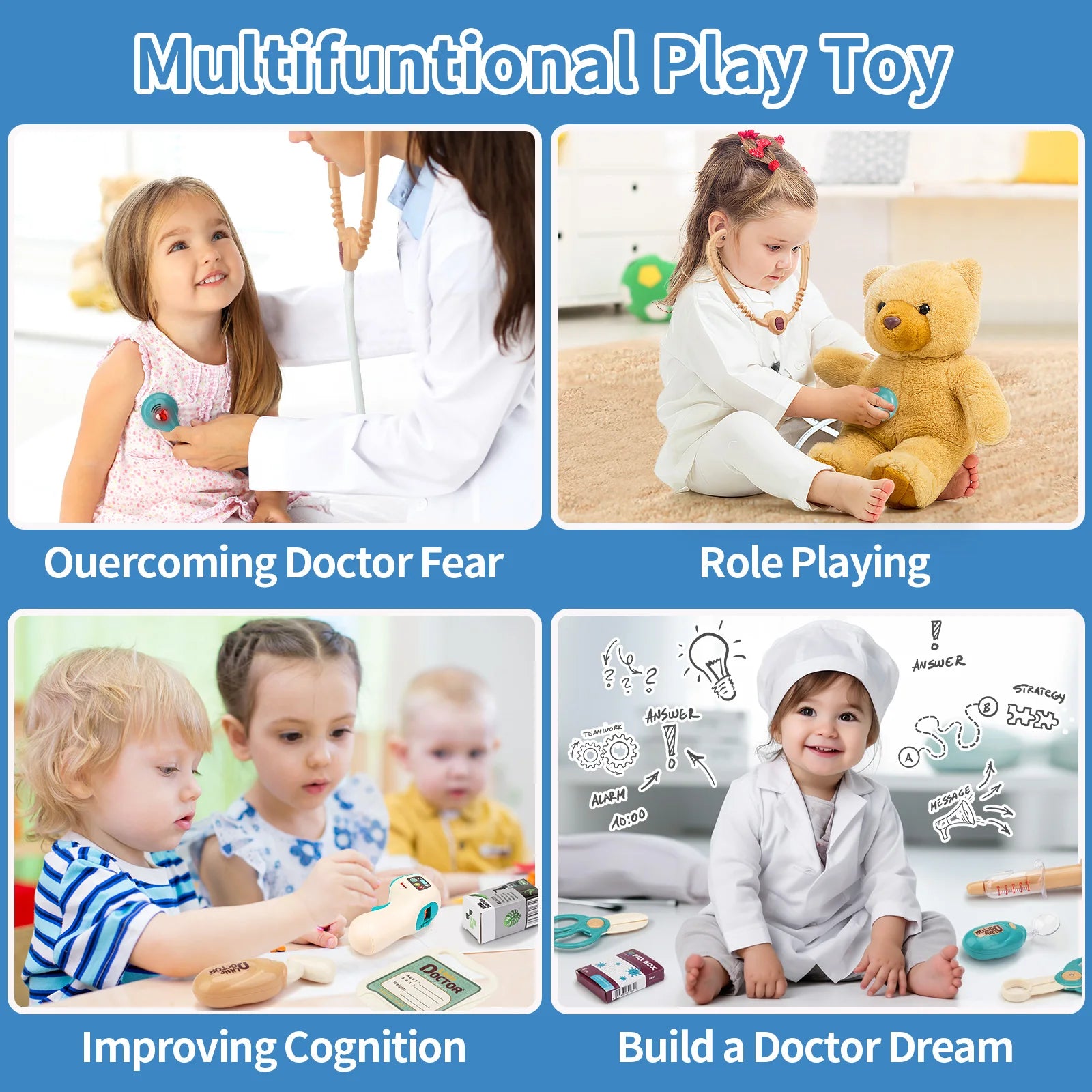 Children's Doctor Toy Set Role-Playing Injection and Stethoscope Simulation - Ohberri