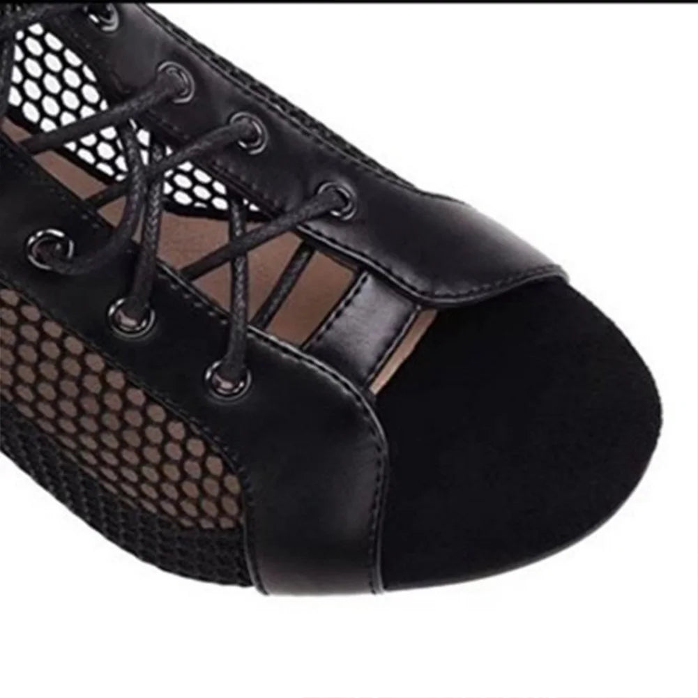 Women Mesh Sandals Breathable High Top Sandals Peep Toe Ohberri