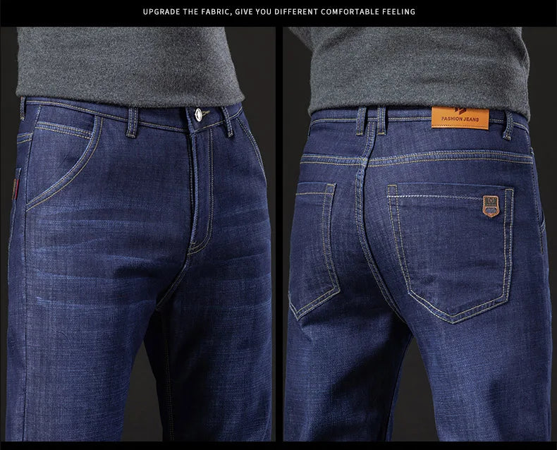 Winter Lamb Fluff Denim Straight Pants Ohberri