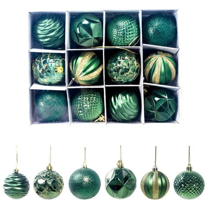 12pcs 6cm Assorted Christmas Ball Pendant Ball Ornament Set Ohberri
