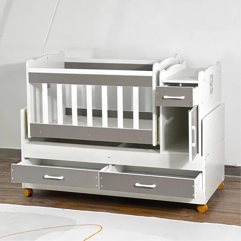 Wooden Baby Crib with Removable Drawers - Ohberri
