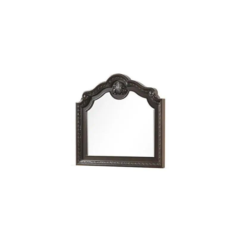 Traditional 4-Piece Queen Bedroom Set with Intricate Wood Carvings in Walnut Finish - Ohberri