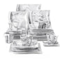 30PCS Marble Porcelain Dinnerware Set Ohberri