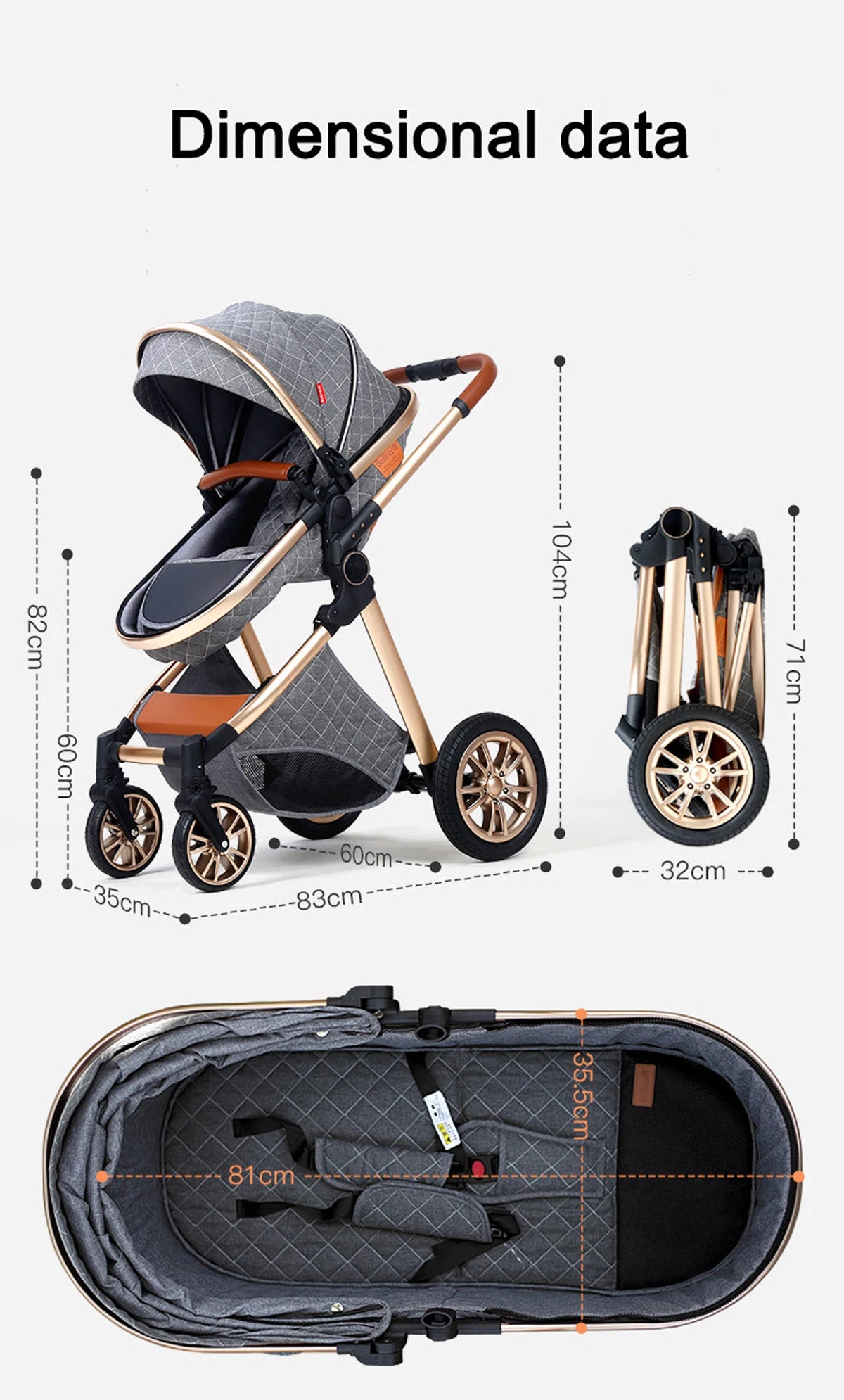 3 in 1 Baby Stroller - Ohberri